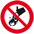 Prohibido apagar con agua